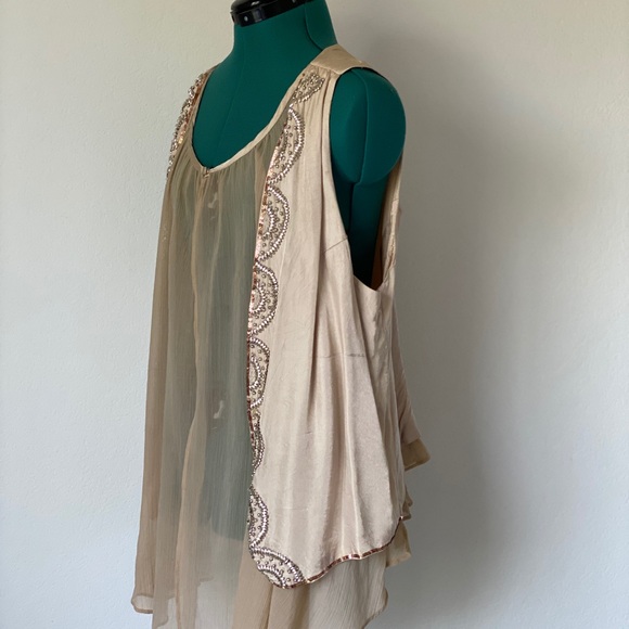 Beige beaded IMAN jacket size 1X - Picture 6 of 10